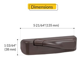 Brixwell Encore Tango Fold Handle and Cover Left Type Bronze Finish with 5-1/32" Length, 1-33/64" Height, 5-21/64" Long Plastic Cover and Metal Handle