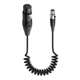 CERRXIAN Mini XLR to XLR Coiled Cable 1.64FT 3 Pin Mini XLR Female to XLR Female Audio Microphone Cable 1.64FT / 0.5M (3 Pin Mini XLR Female to 3 Pin XLR Female)