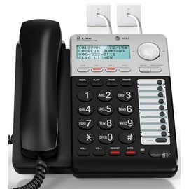 AT&T ML17929 2-Line Corded Telephone, Black