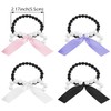 8 Pcs Pearl Hair Tie Pearl Ponytail Holder Black Elastic