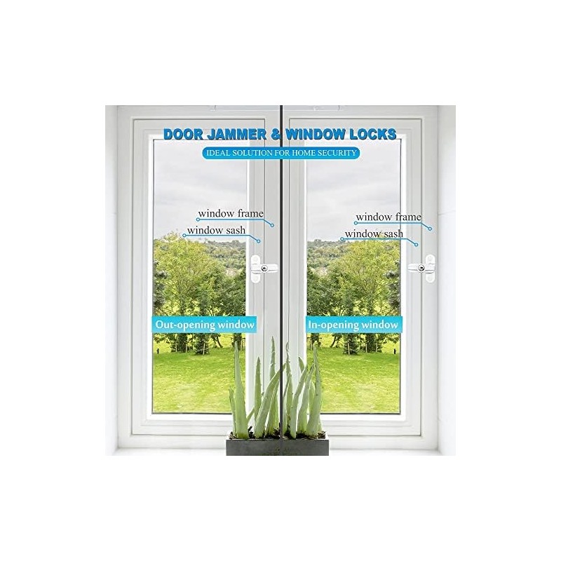 Window Sash Jammer Locks Set 2 PCS Window Locks and