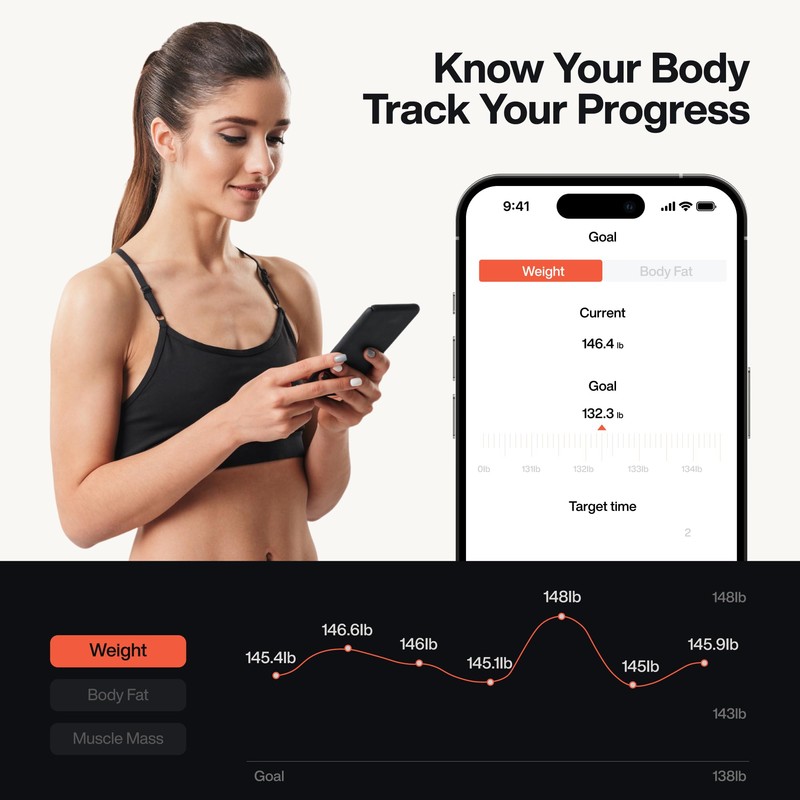 Speediance Smart Scale for Body Weight, 8-Electrode Digital Bathroom Scale
