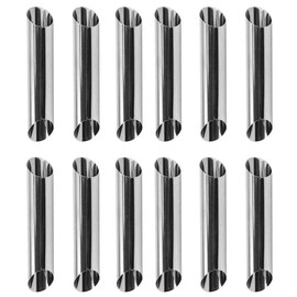 WISTOM 12pcs Cream Horn Mold Stainless Steel Cylindrical Corne Mold DIY Empty Baking Supplies Stainless Steel Primary Color Delivery 3-5 Working Days