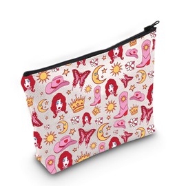 TOBGBE Midwest Princess Gifts Singer Music Inspired Zipper Makeup Bag Pink Pony Gifts Singer Fans Gifts (Pink Boot)
