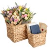 Set of 2 Woven Hanging Wall Basket for Organizing and