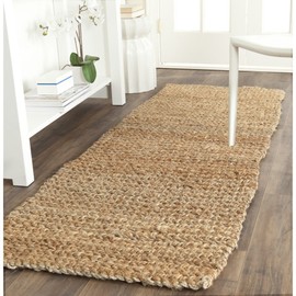 Safavieh Natural Fiber Collection NF732A Handmade Farmhouse Premium Jute Runner, 2'3" x 7' , Natural