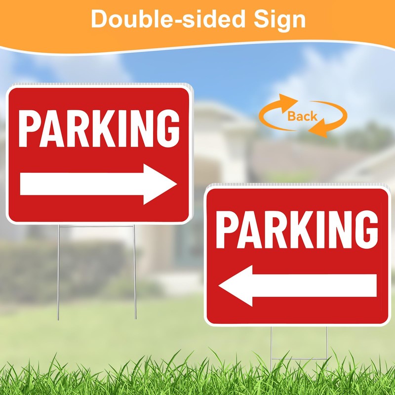 Parking Sign 2 Pack, 16"x12" Parking Signs for Outside Event,