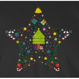 Shirtracer - Men's Long-Sleeved Shirt - Christmas Gifts Christmas Clothing - Christmas Star, 2 Black