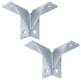 heneng 2 Pcs 8 Hole Double Corner Wing Shape Fitting for 1-5/8" Strut Channel, Gusset Connector Bracket, 7/32" Thick