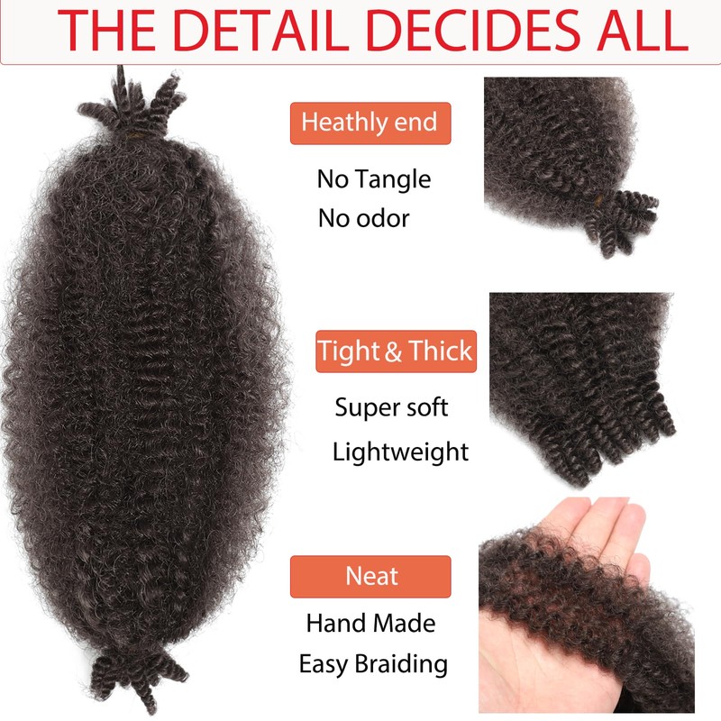 kossys 8 Paquetes De Extensiones De Cabello Afro Trenzado Elástico