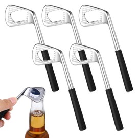 5 Pcs Golf Bottle Opener Novelty Groomsmen Gift Bachelor Party Favors for Golf Lover Beer Enthusiast, Zinc Alloy Bottle Openers for Party Gifts Decoration(Silver) ﻿
