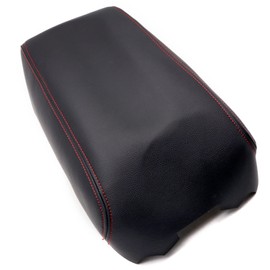 SecosAutoparts Leather Center Console Lid Armrest Cover Skin Red Stitch Compatible with Nissan Maxima 2009 2010 2011 2012 2013 2014