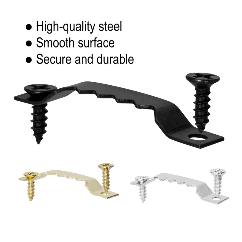 Small Sawtooth Picture Hangers with Screws - 50 Pack, Picture