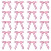 yueton 50PCS Pink Satin Twist Tie Bows Cute Ribbon Tie