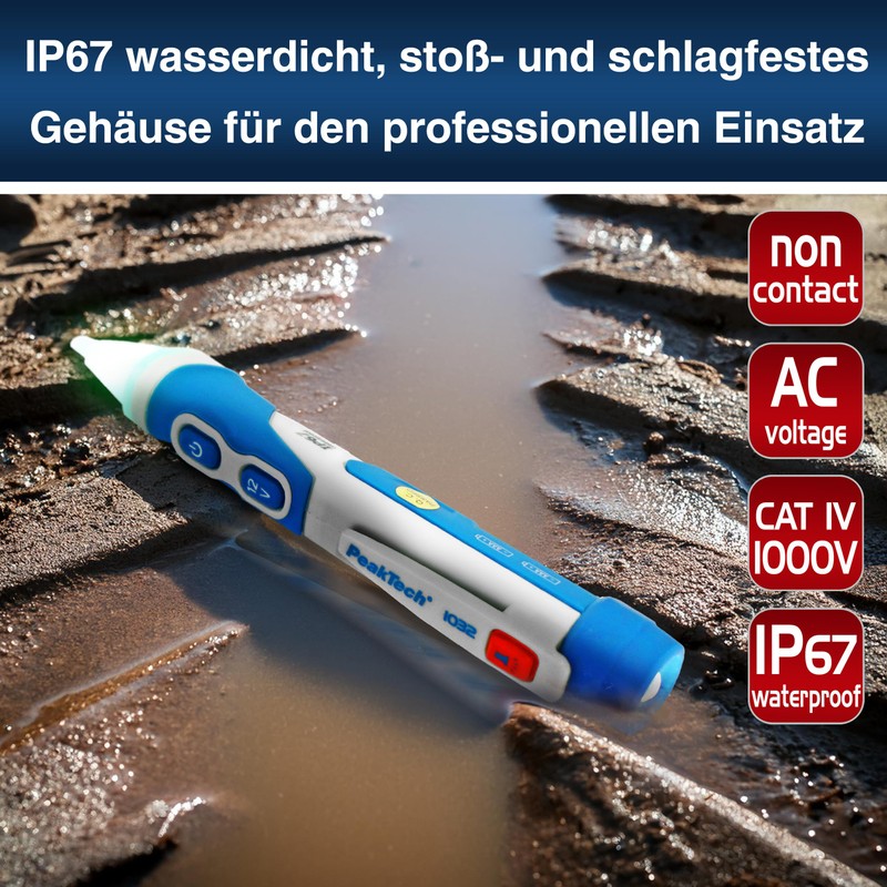 PeakTech P 1032 AC Voltage Tester Non-Contact [+ LED Signal