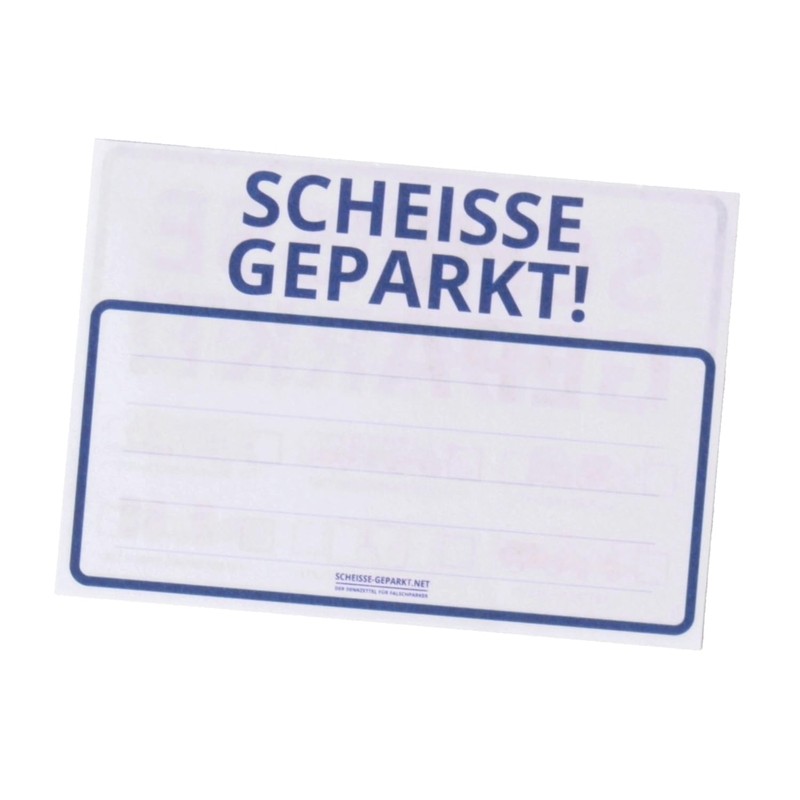 trendaffe Scheisse Geparkt! (German language) Comic Edition Windscreen Notepad, Set
