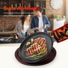 DVK Sizzling Plate with Wooden Base Fajita Skillet with Scald