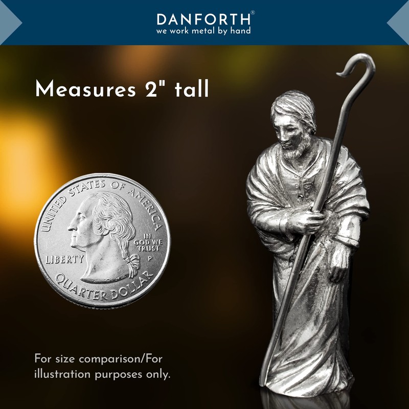 DANFORTH - Joseph, Tiny Pewter Nativity Scene Figurine, Creche Collectible,