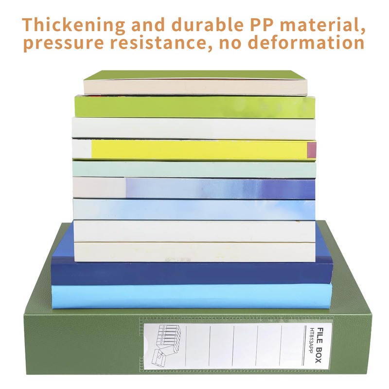 HUA JIE 2 Pack A4 Storage File Boxes Archives Case,65mm