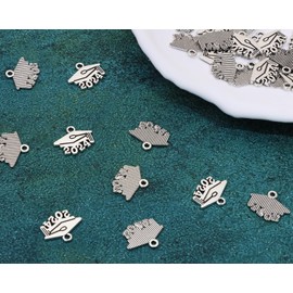 PPhtony Mini 2024 Graduation Cap Charms Metal Year Letter Pendant Graduation Tassel Charm for Bracelet Earring Necklace Keychain Ornaments Jewelry Making Tags Craft Supplies, 30PCS (Antique Silver)