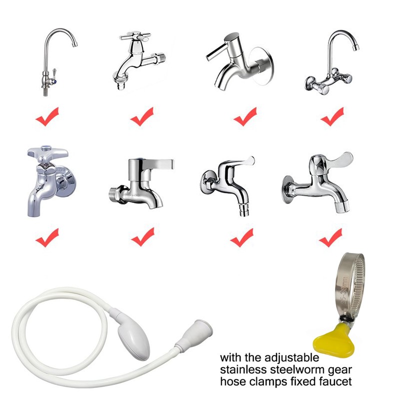 U-BCOO Sink Spray Rubber Hose Portable Shampoo Sprayer (Style 1)