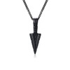 YQSLIN Mens Arrow Chain Necklace for Men Stainless Steel Black
