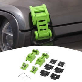 PDKLIN for Jeep Hood Latches Lock Catch Kit for Jeep Wrangler JK JKU 2007-2017 for Wrangler JL JLU 2018 up for Gladiator JT 2020 up, Exterior Accessories (Green) 2pcs