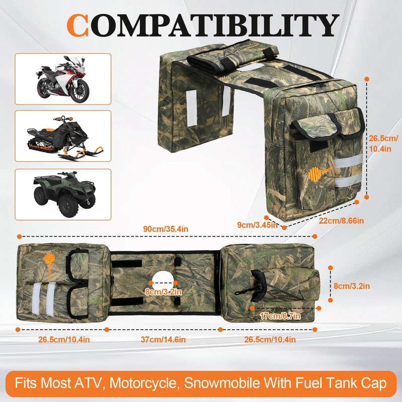 ATV Saddle Bag with Map Pouch & Cooler, Water-Resistant Hunting