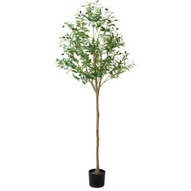 Artificial Olive Tree 6FT, Olive Trees Artificial Indoor with Potted, Large Faux Olive Tree, Suitable for Modern Office Living Room Home Decor Housewarming Gift, 1 Pack