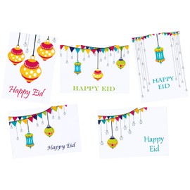Zaffron Eid Lanterns Mixed Designs Holiday Greeting Cards and Envelopes (10 Pack)