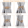 Wanmu 2 Pcs Mini Magnetic Curtain Tiebacks, Boho Jute Curtain