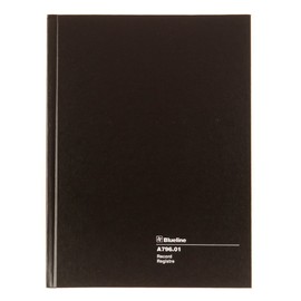 Blueline Record Book, Black, 10.25 x 7.69 inches, 200 Pages (A796.01)
