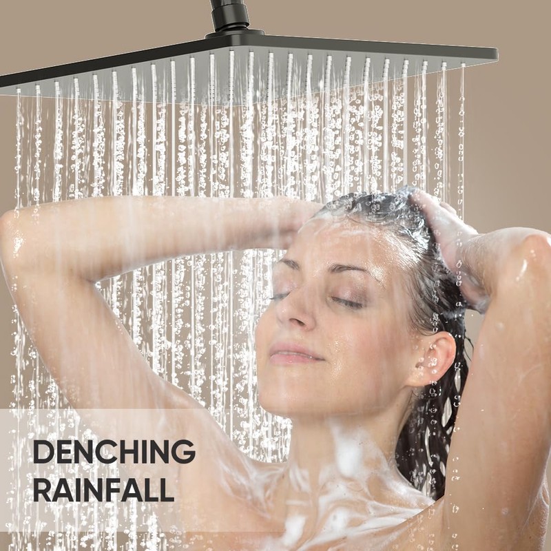 Gabrylly 10" Rain Shower Head, Rainfall Ceiling Mount Shower Head,
