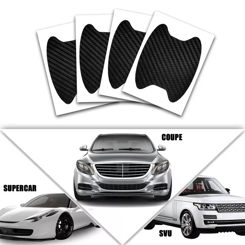Door Protection 4 Set Black Carbon Fiber Truck Car Door