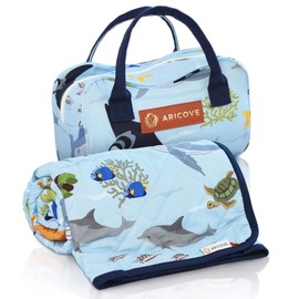 Aricove Kids Weighted Blanket, 5 lb, 36x48 inches, Small Size, Soft Cotton, Machine Washable, Blue/Ocean Animals