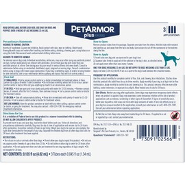 PETARMOR Plus for Dogs Flea and Tick Prevention for Dogs, Long-Lasting & Fast-Acting Topical Dog Flea Treatment, 3 Count
