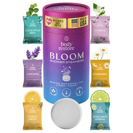 Body Restore Shower Steamers Aromatherapy 6 Pack – Mothers Day Gifts for Mom, Birthday Gifts for Women, Relaxation Stress Relief Self Care – Bloom
