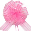 FQTANJU Pull Bow, Large, Organza, 6 Inches, Pink, 5 Pieces