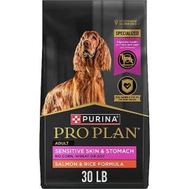 Purina Pro Plan Adult Sensitive Skin & Stomach Salmon & Rice Formula  30LB