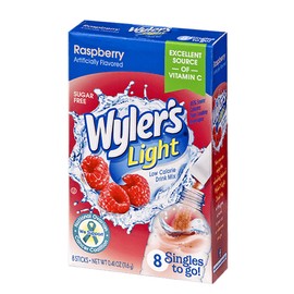 Wyler's Light Singles Water Drink Mix To Go Powder Packets, Raspberry, 8 Count