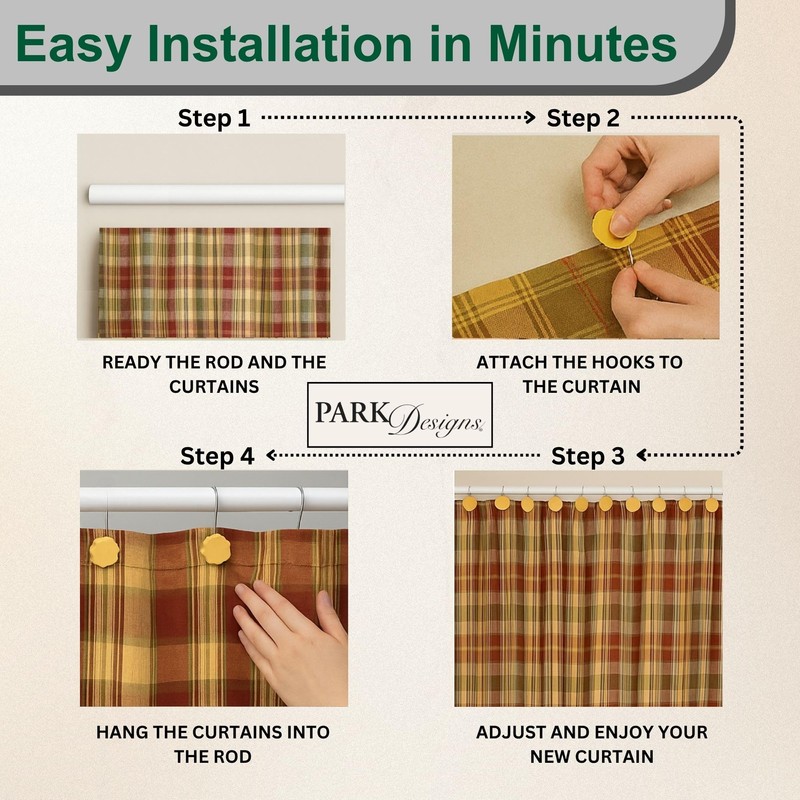 Park Designs "Saffron" Country Shower Curtain 72"x72"