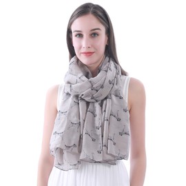 Border Terrier Dog Print Women's Scarf Shawl Wrap Lightweight (Beige)