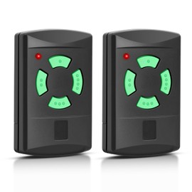 Wvoillty 26.975 MHz Garage Door Remote Control, Hand Transmitter Compatible with Remote Control Hormann HSM4-26.975, HSM2-26.975, HS2-26.975, DHM02-26.975, Green Button 4 Channels, Pack of 2