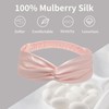 ZLYC Mulberry Silk Headband Elastic Twist Knotted Head Bands for