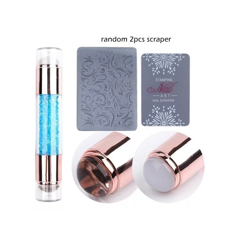 Unic Sello Estampador Doble Goma De Lujo + Placa Y