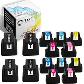 TG Imaging Compatible HP02 Ink Cartridge Replacement for HP PhotoSmart 3108 3110 3210 3310 8230 8250 C5100 C5140 C5150 C5180 C5183 C6100 Inkjet Printer (02-(4B2C2Y2M2LC2LM))