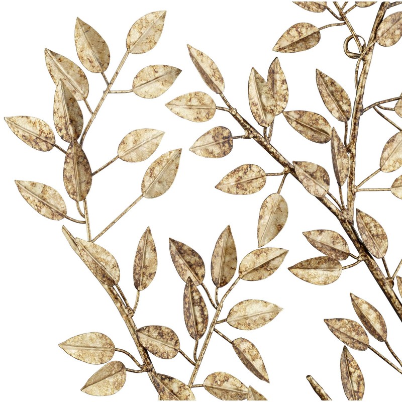 Dahlia Studios Dolma Gold Leaves 36" High Iron Wall Art