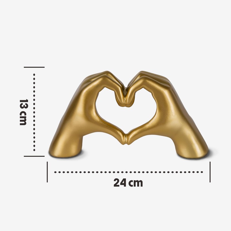 greafy Decorative Sculpture Hand and Heart for Living Room &