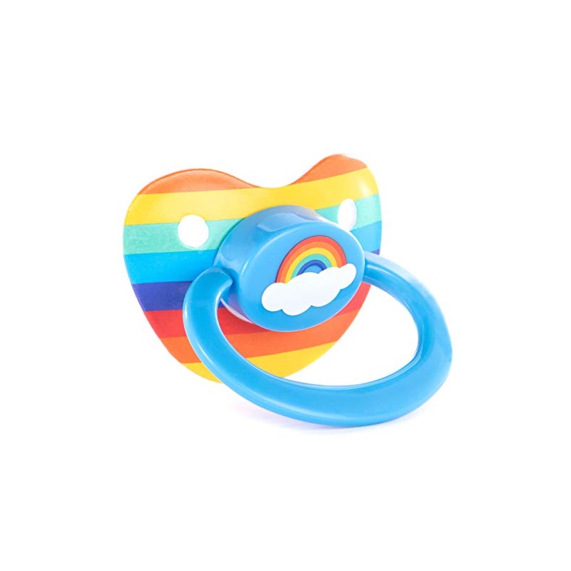 Chupete Littletude Arco iris. Silicona. Mango grande. Escudo grande.
