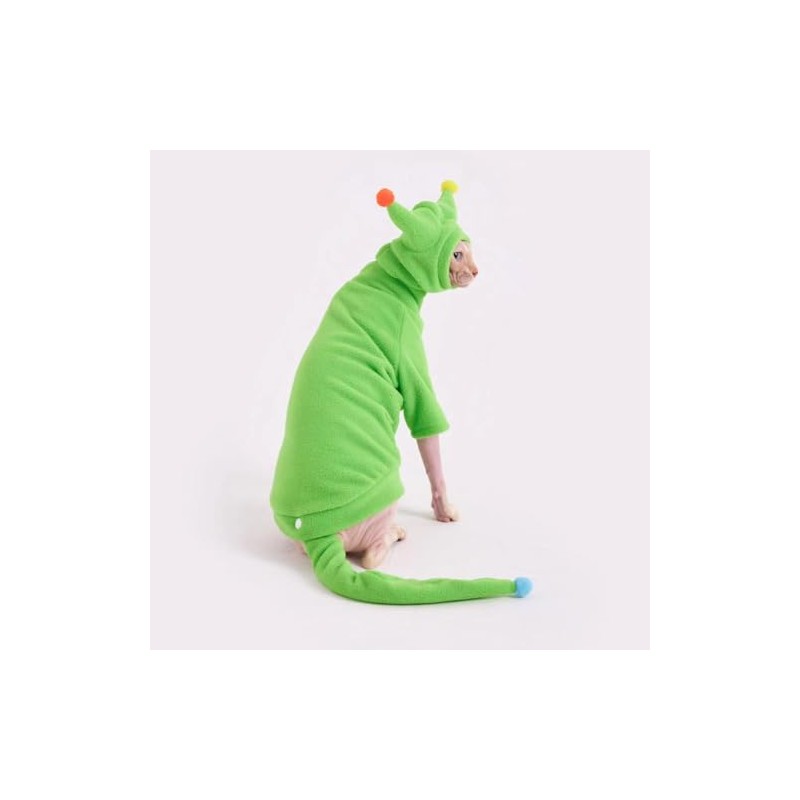 GigglyHouse Sphynx Cat Clothes, Warm Cat Jumpsuit with Hat and